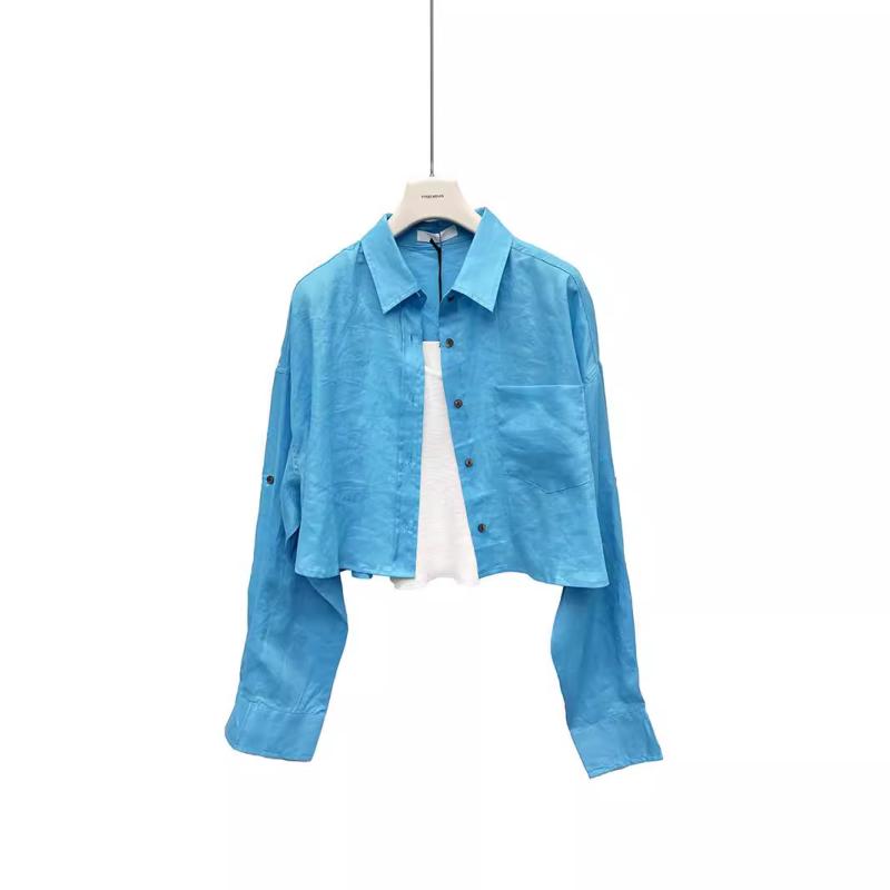 100% cropped linen shirt | Womens Shirts & Blouses Clothing Shirts & Blouses