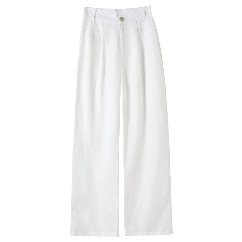 100% linen pants with pleats | Womens Trousers Clothing Trousers