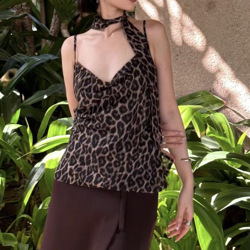 Asymmetrical leopard-print top | Womens Tops Clothing Tops