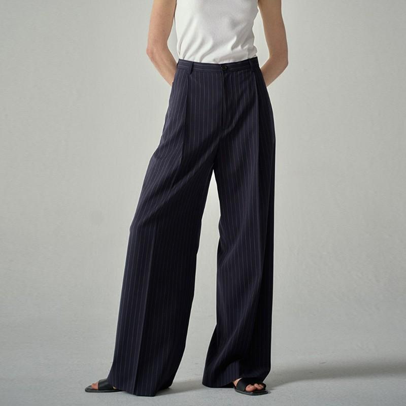 Chalk-stripe straight trousers | Womens Trousers Clothing Trousers