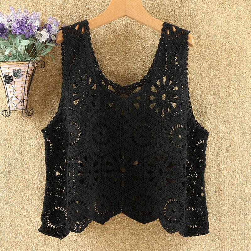 Crochet top with flowers | Womens Tops Clothing Tops