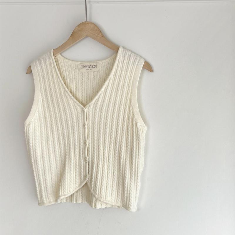 Crochet vest with buttons | Womens Vests Clothing Vests