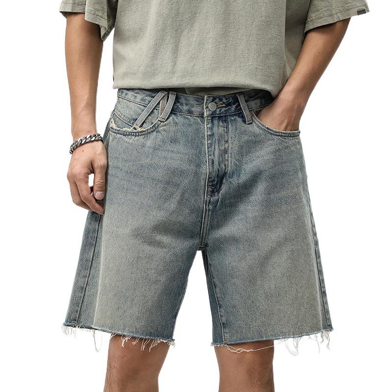 Denim bermuda shorts with washed effect | Womens Shorts Clothing Shorts