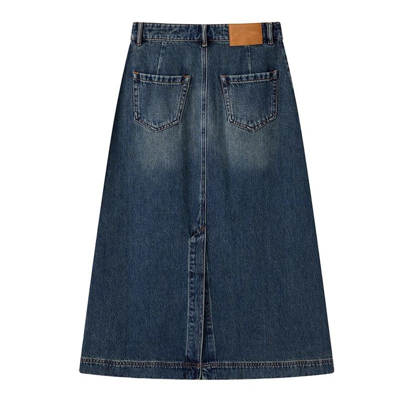 Denim midi-skirt | Womens Skirts Clothing Skirts