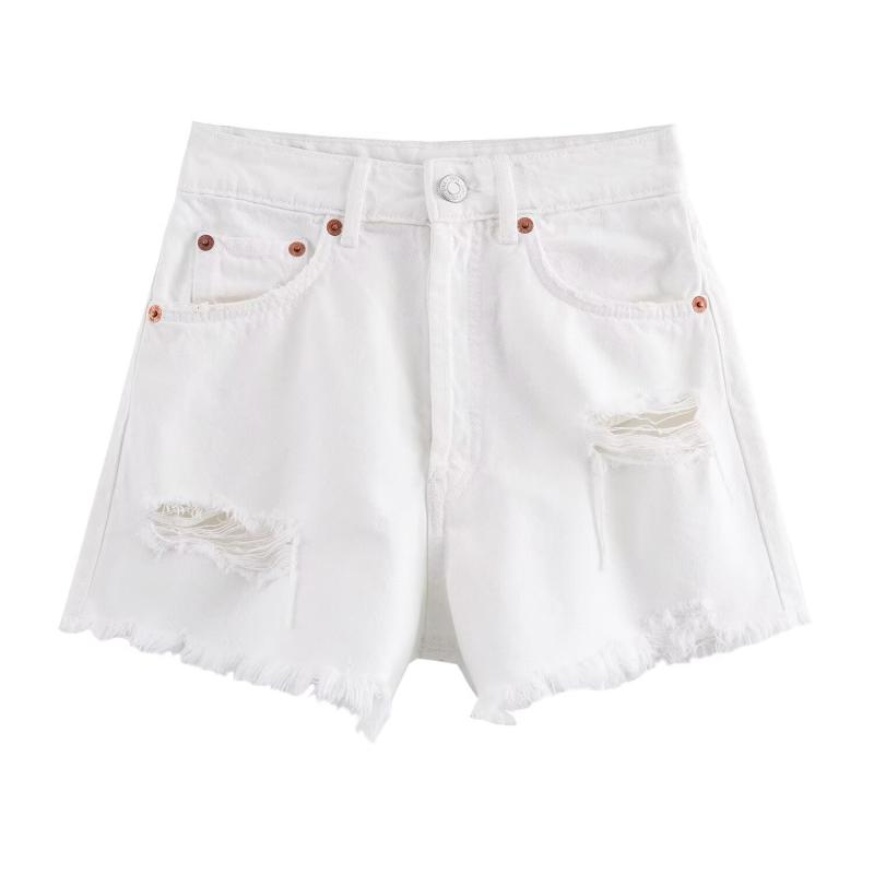 Denim shorts with frayed hem | Womens Shorts Clothing Shorts