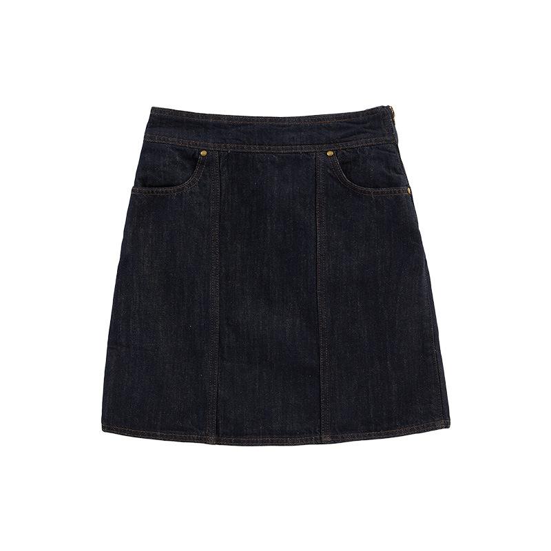 Denim skirt with metallic detail | Womens Skirts Clothing Skirts