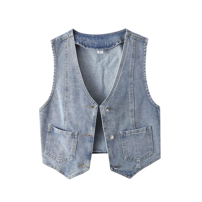 Denim vest with pockets | Womens Jackets Clothing Jackets