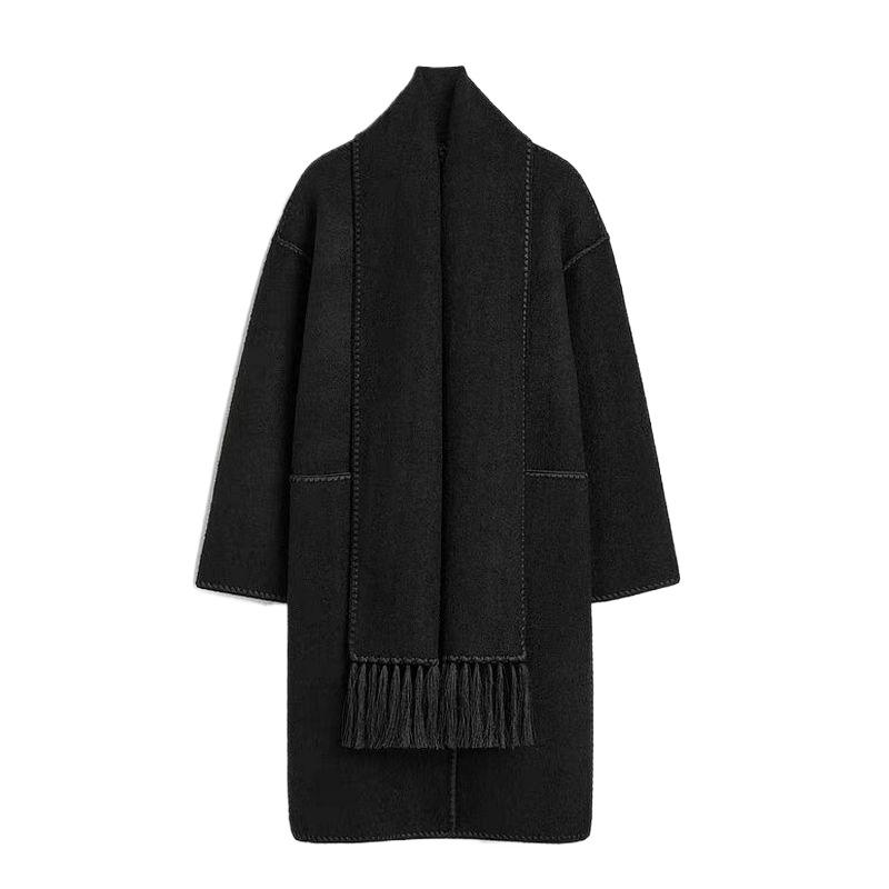 Detachable scarf knitted coat | Womens Coats Clothing Coats