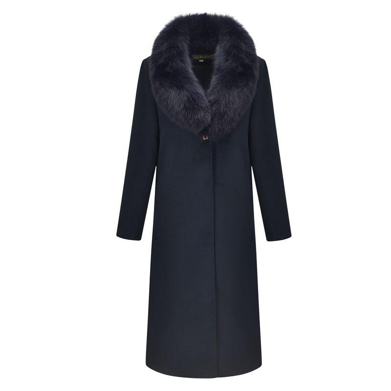 Detachable wool coat with fur-effect collar | Womens Coats Clothing Coats