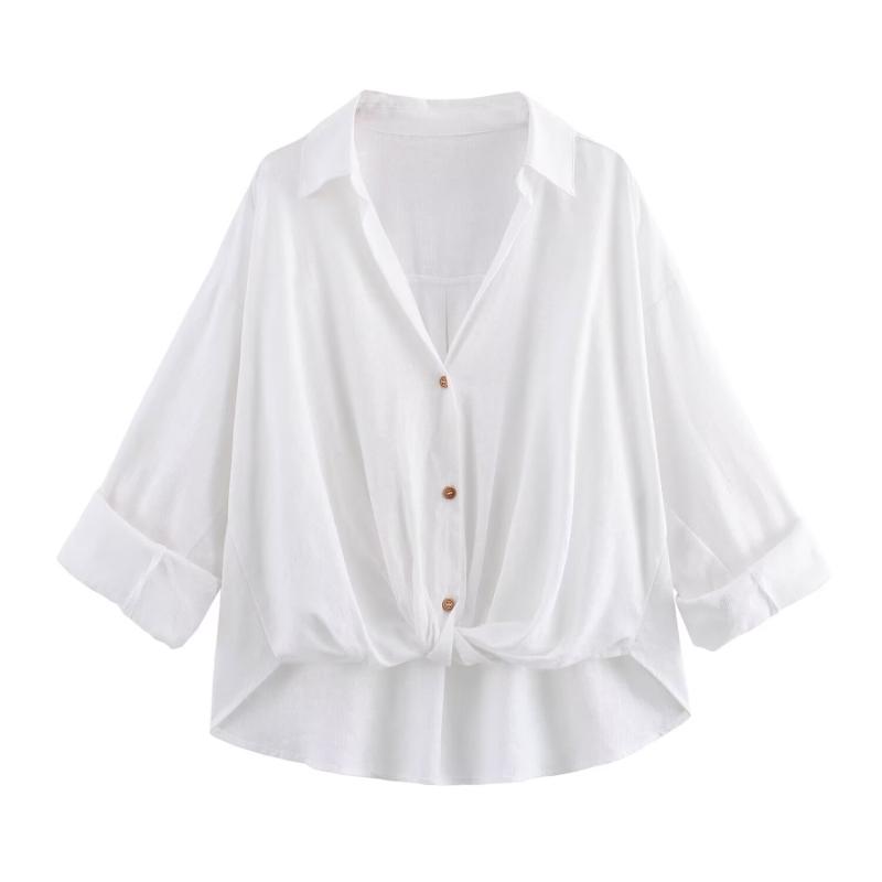 Flared-sleeve blouse with bow | Womens Shirts & Blouses Clothing Shirts & Blouses