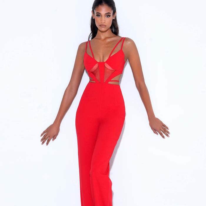 Halter-neck jumpsuit with slits | Womens Dresses & Jumpsuits Clothing Dresses & Jumpsuits