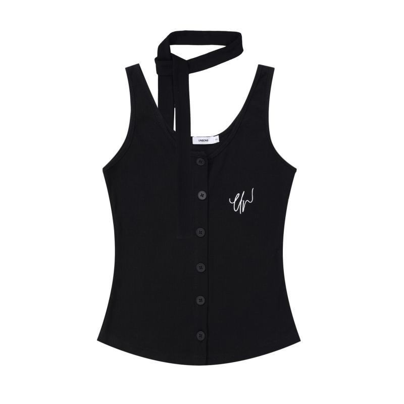 Halter-neck top with buttons | Womens Tops Clothing Tops