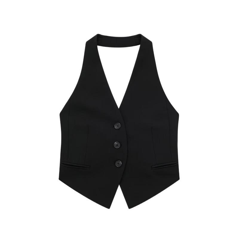 Halter-neck vest with buttons | Womens Vests Clothing Vests