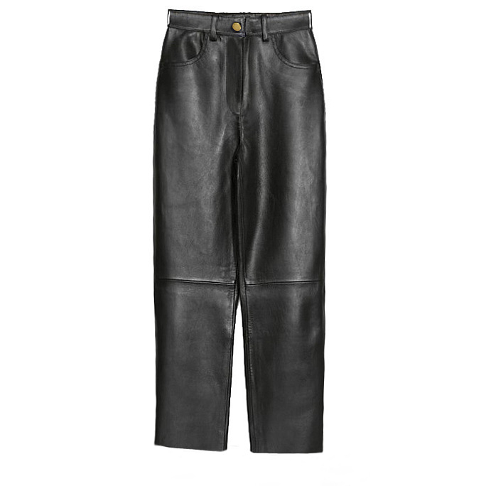 Leather-effect straight trousers | Womens Trousers Clothing Trousers