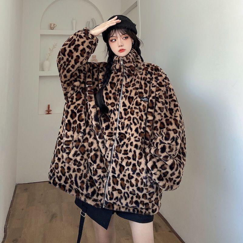 Leopard fur-effect jacket | Womens Jackets Clothing Jackets