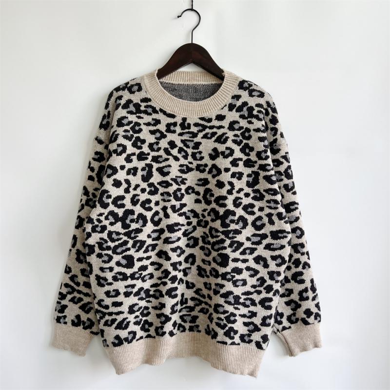 Leopard-print sweater with contrasting trims | Womens Sweaters & Cardigans Clothing Sweaters & Cardigans