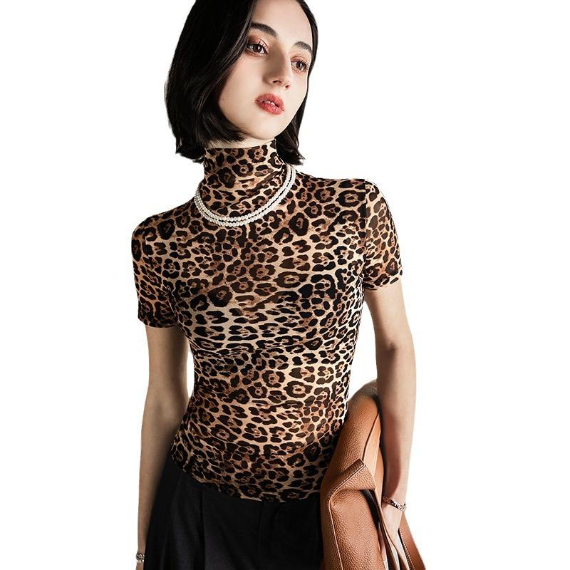 Leopard-print t-shirt with ruffled detail | Womens T-Shirts Clothing T-Shirts