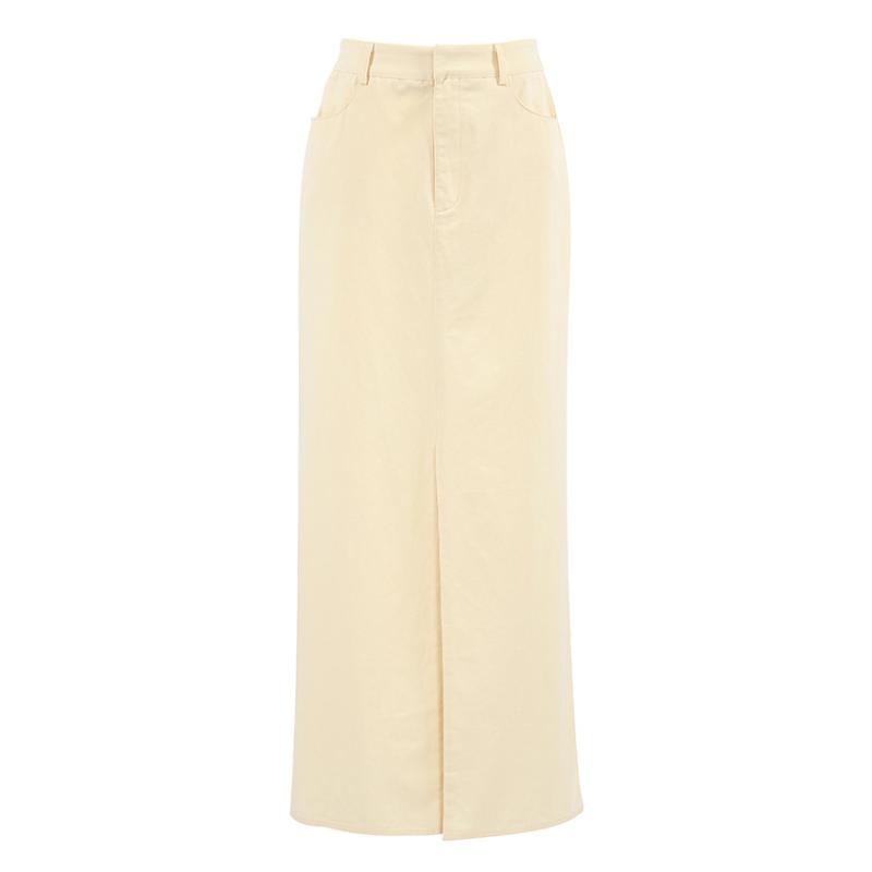 Linen skirt with slit | Womens Skirts Clothing Skirts