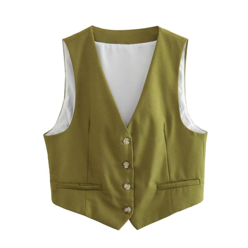 Linen vest with buttons | Womens Vests Clothing Vests