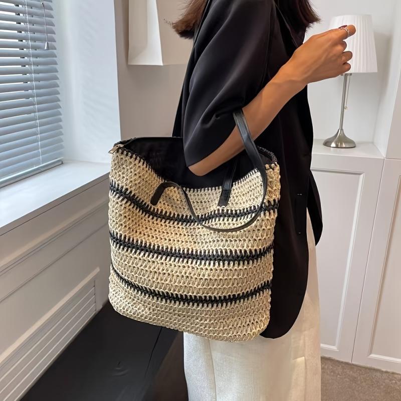 Natural fiber basket bag | Womens Shoulder Bags Shoulder