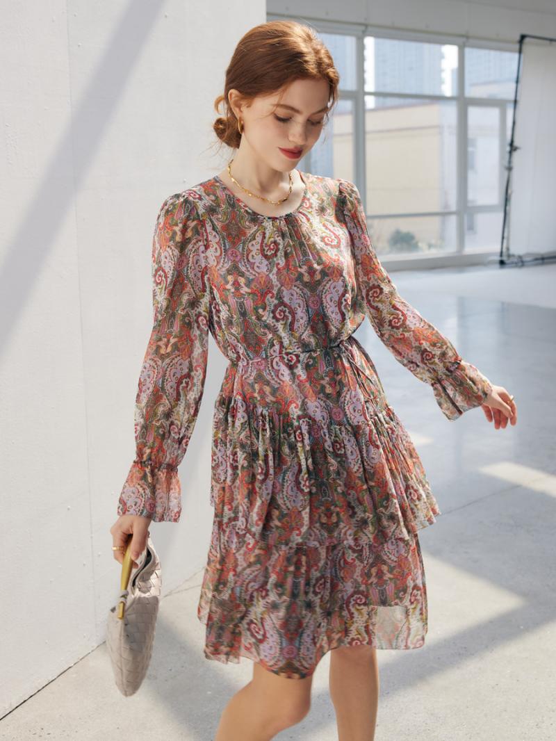 Paisley dress with ruffles | Womens Dresses & Jumpsuits Clothing Dresses & Jumpsuits