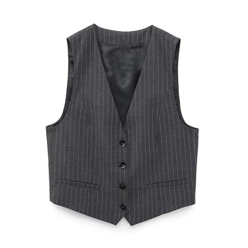 Pinstriped suit vest | Womens Vests Clothing Vests