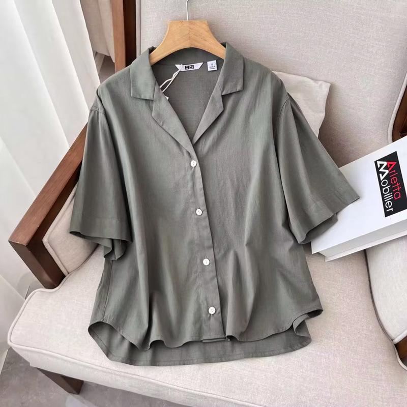 Short-sleeved satin shirt | Womens Shirts & Blouses Clothing Shirts & Blouses