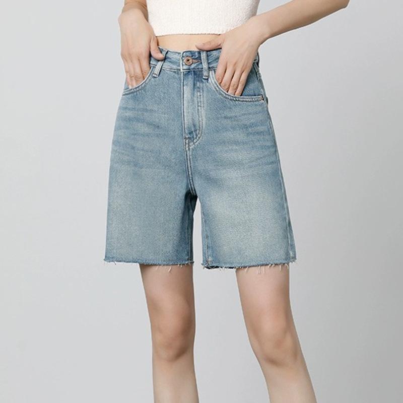 Straight-fit denim bermuda shorts | Womens Shorts Clothing Shorts