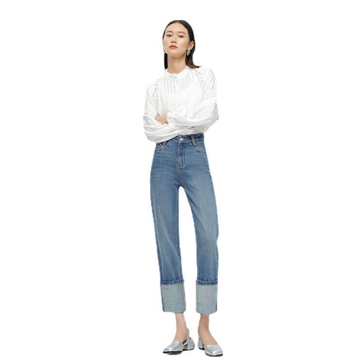 Straight jeans with turn-up | Womens Jeans Clothing Jeans