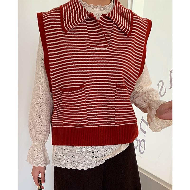 Striped knitted vest | Womens Vests Clothing Vests