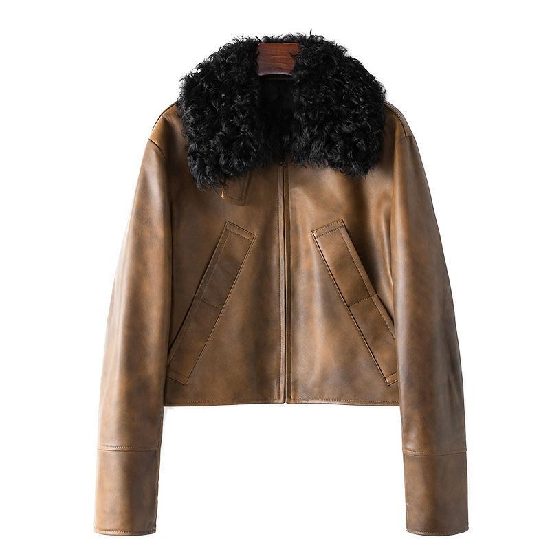 Suede effect shearling collar jacket | Womens Jackets Clothing Jackets