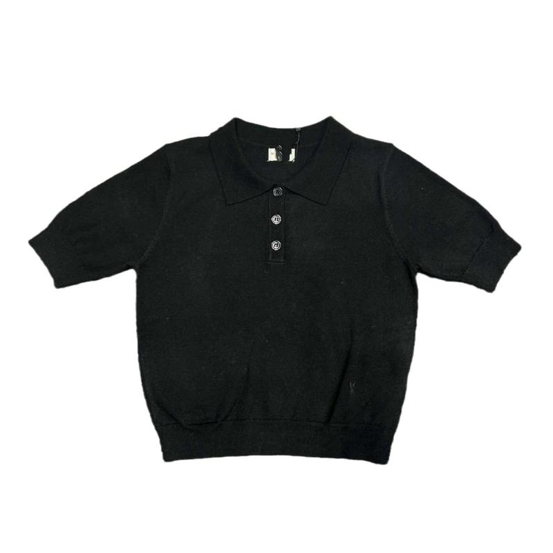 Cropped knitted polo shirt | Womens T-Shirts Clothing T-Shirts