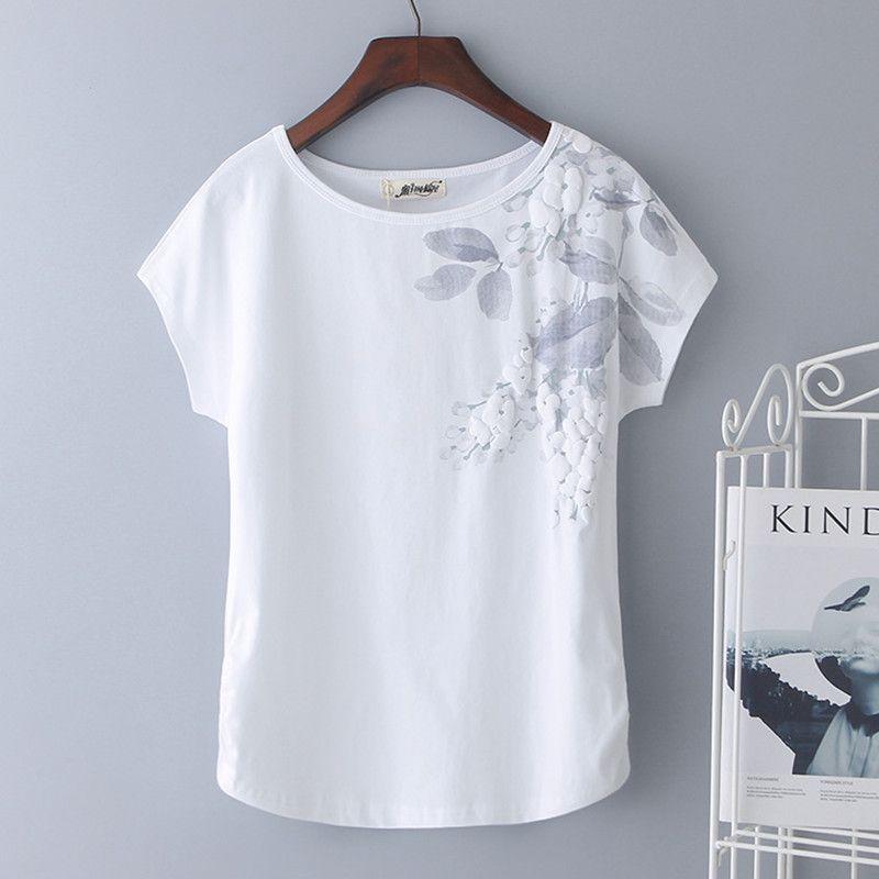 Printed cotton-blend T-shirt | Womens T-Shirts Clothing T-Shirts